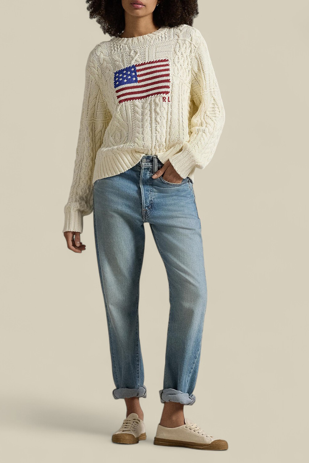 תמונת כל הלוק של סריג כותנה